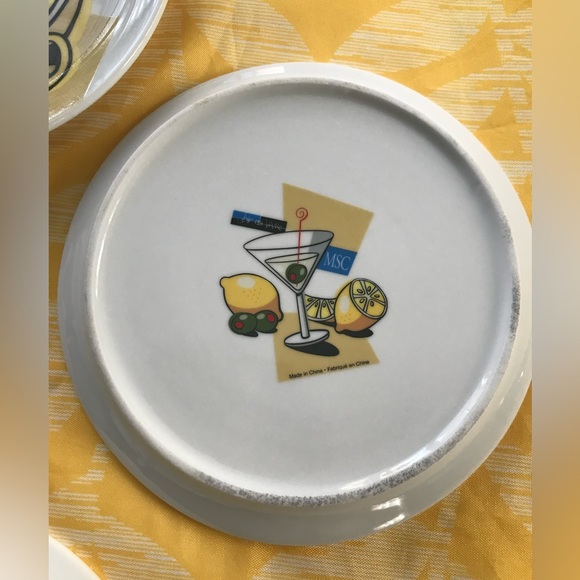 MSC Joil Vivre Martini 🍸 Plates Appetizer Cocktail 7” Set of 4 - Picture 9 of 10